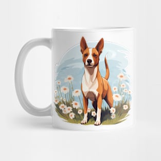 Basenji Flower Painting Cute Colorful Puppy Dog Mug